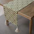 thumbnail image 1 of Gerring Nordic Jacquard Blue Table Runner Geometric Tassel Green Tea Table Flag Modern Elegant Table Runners For Dining Table, 1 of 7
