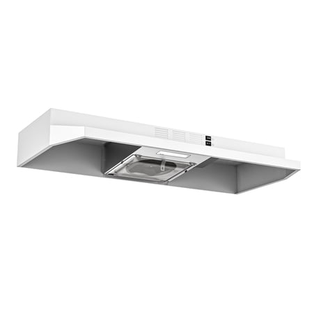 FIREGAS 36 Inch Under Cabinet Range Hood, White Kitchen Exhaust Hood with 300 CFM, 2-Speed Fan & Multi-Layer Aluminum Filter Stove Vent Hood