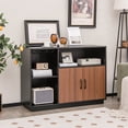 thumbnail image 2 of Costway Industrial Wine Bar Cabinet Sideboard Buffet with Glass Holder &  Adjustable Shelf, 2 of 10