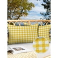 thumbnail image 3 of Outdoor Waterproof Throw Pillow Covers Set of 2 Yellow Buffalo Plaid Decorative Pillowcases Lumbar Outdoor Pillows Cushion Case 20x12 Inch Pastoral Checkered Patio Pillows for Couch Sofa Bed Garden, 3 of 9