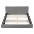 thumbnail image 2 of Queen Size Platform Bed, Bed Frame with Velvet Fabric and Solid Frame, Grounded Bed for Bedroom, Gray, 2 of 7