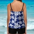 thumbnail image 3 of VEKDONE 2 Piece Bathing Suit for Women 2026 Casual Flower Graphic Tankini Swimsuit Trendy Strap Backless Swimwear Holiday Party Beachwear G Blue XXL, 3 of 9