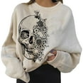 thumbnail image 1 of Sudadera con estampado de Easy Costume Graphic Tops Pullover para Khaki media cara m Yuyangstore Sudaderas, 1 of 5