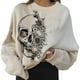 thumbnail image 1 of Sudadera con cuello Disfraz fácil Atlético Ropa suelta Suéteres casuales Camisas divertidas Tops Sudaderas con capucha para Halloween - Media Cara XL Khaki media cara xl Yinane Sudaderas, 1 of 5