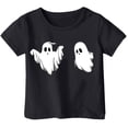 thumbnail image 3 of Kid Boys Girls Halloween Shirts Cute Ghost Friends Themed T-Shirt Crew Neck Short Sleeve Fall Outfits (A10-Black 8-9 Years), 3 of 3