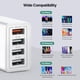 thumbnail image 3 of [Cargador] Paquete de 2 cargadores USB, bloque de carga de pared de 4 puertos, 33 W, 3 of 7