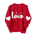 thumbnail image 1 of Chandail à Capuchon pour Enfants Doublé en Molleton à Manches Longues avec Imprimé, Haut Décontracté Coupe Ample à Col Rond pour Garçons et Filles en Rouge de la Saint-Valentin, 1 of 5