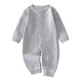 thumbnail image 5 of KJameas Baby Boys Girls Romper Basic Solid Color Snap Button Ribbed Knit, 5 of 5
