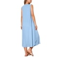 thumbnail image 3 of Vestidos de verano sin mangas para mujer INSPIRE CHIC, con escote en V, decoración de botones, vestido maxi fluido para playa, talla XL, color azul, 3 of 6