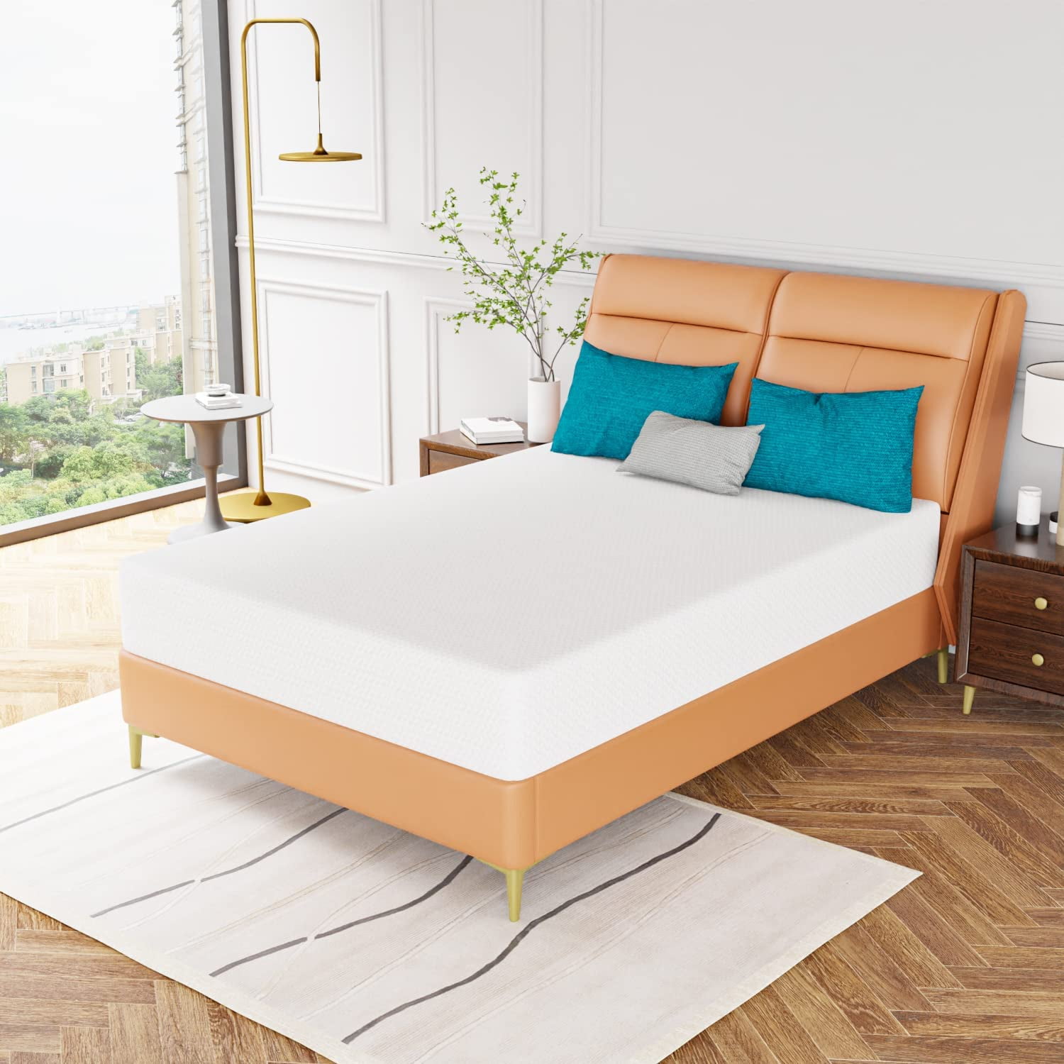 10 Inch Mattress Green Tea Memory Foam Mattress CertiPURUS Certified,Removable Soft Cover,Full