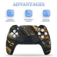 thumbnail image 4 of Skin Sticker for PS5 Slim Standard PS5 Pro Disc Digital Edition Console and Controllers Decals for Playstation 5 (Marble Pattern Black Gold,PS5 Slim Disc Edition), 4 of 5