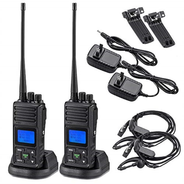 SAMCOM Two Way Radio Long Range Rechargeable, 5W Way Radio High Power Walkie Talkie for Adults with Multi-Unit Charger, Heavy Duty Programmable UHF - 6