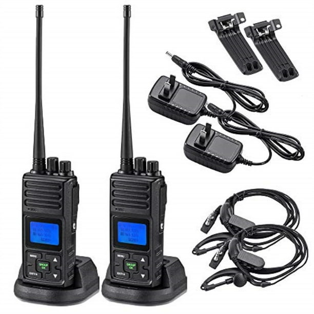 2 way radio 5 watt long range, 20 channels programmable walkie talkie,rechargeable hand