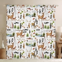 Castle Fairy Kids Children Teens Animal Deer Big Bass Fish Black Out Curtains,Wildlife Fishing And Hunting Curtains Pack of 2 (42x63 Each),Moutain Woodland Bedroom Curtains,Breathable Home Decor