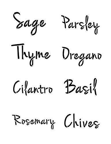 herb words stencil by studior12 garden script word art