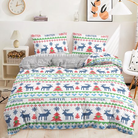 Hosima 3-piece 3D Digital Printed Duvet Cover Full Size Double-sided Printed Adult And Children Bedroom Decorative Bedding Set DGC12-Full