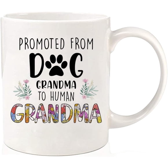 New Grandma Gift 2023 Promoted to Grandma Announcement Grandma to Be Gifts Dog Grandma Announcement Gifts First Time Grandmother Coffee Mug Day Gift for Grandma Coffee Mugs