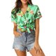 thumbnail image 1 of CAMISAS DE MUJER INSPIRADORAS CHIC Hawaianas de Manga Corta con Botones de Flores Tropicales S Mint, 1 of 7