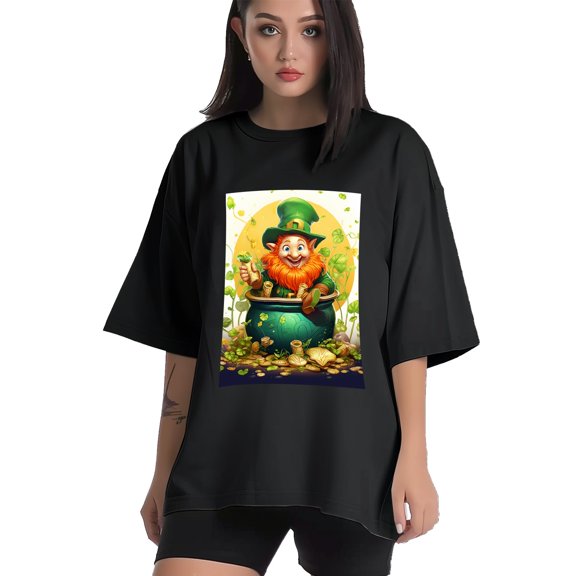 Plus Size Shirt for Women Black Tops for Women Short Sleeves Shirt for Women ST Patrick Day T Shirt Crewneck Shirt for Women XS