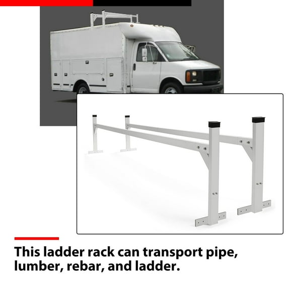 Adjustable Roof Ladder Rack For Open/Enclosed Trailers Cargo Vans Trucks Pickups