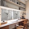 thumbnail image 3 of White Floral 2 Panel Kitchen Curtains for Small Windows, Modern Simple Flowers Petals Pastoral Bathroom Tier Curtain, Short Window Treatment for Bedroom/Living Room 55"x36", 3 of 8