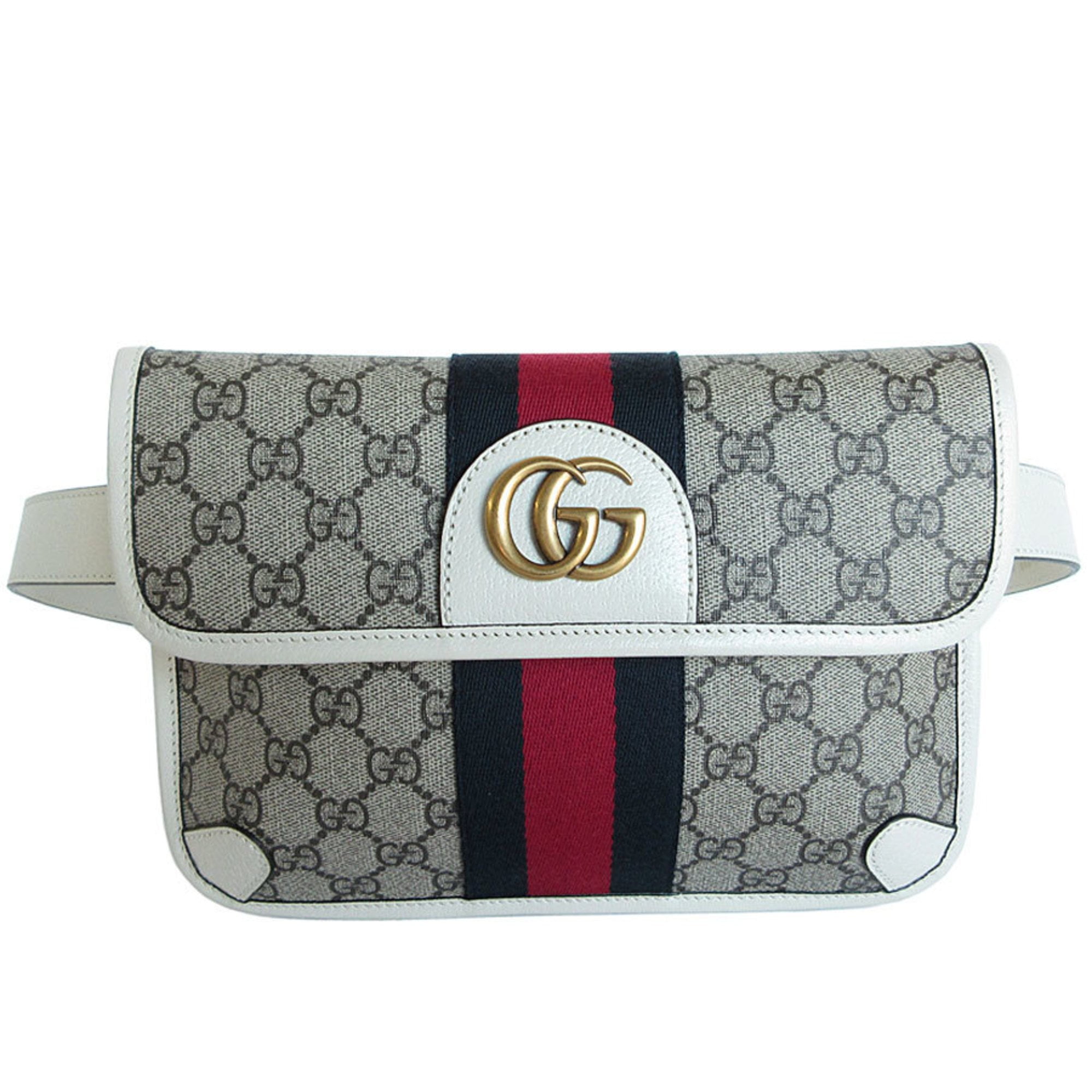 Pre-Owned GUCCI Waist Bag Belt Ophidia GG Supreme Canvas Leather Beige Brown... (Good)
