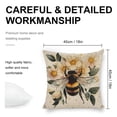 thumbnail image 2 of bee flowers leaves linen throw pillowcase decoration pillowcase gifting preferred 18x18 inch cushion cover 2 sets sofa pillowcase sofa bedroom living room car, 2 of 8