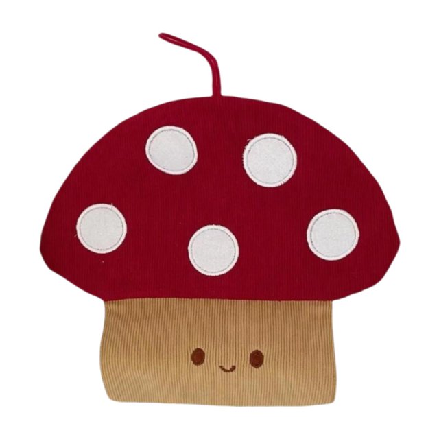 Caja de pañuelos colgante con forma de hongo, sencilla, moderna, creativa y funcional. Rojo