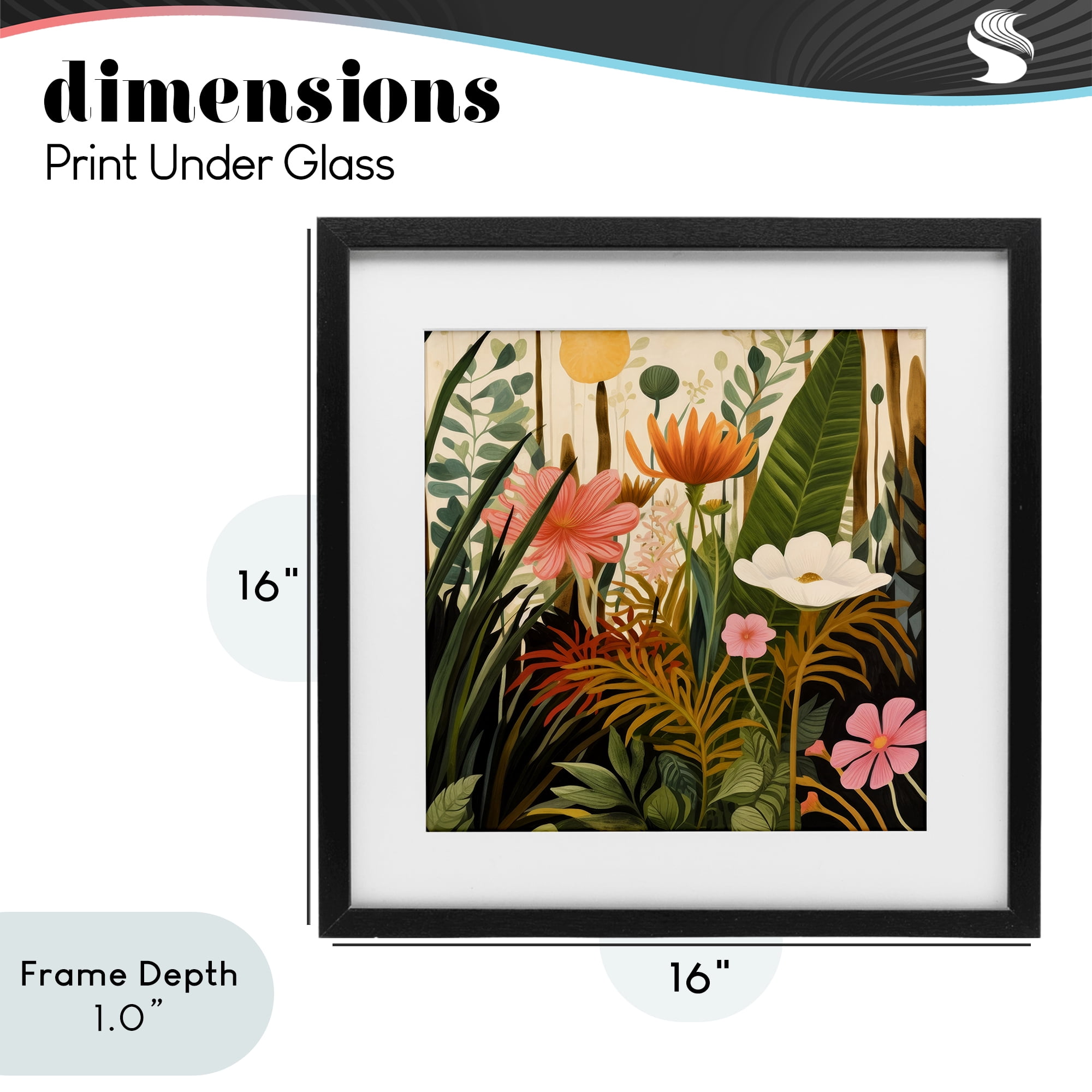 Stupell Industries Botanical Embrace in the Jungle Black Framed Print Under Glass, design by Lazar Studio