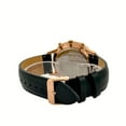 thumbnail image 4 of Alfred Sung Men's Dual Time Rose Gold Date Blue Dial Leather Watch, 4 of 5