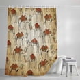 thumbnail image 4 of Desert Sand Camel Small Stall Shower Curtain, Waterproof Shower Curtains for Bathroom, Summer Tropical Animals Vintage Beige Washable Fabric Bath Curtain for Bathtub with Hooks 36x72 Inches, 4 of 9
