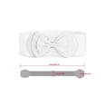 thumbnail image 3 of INSPIRE CHIC Women's Bowtie Ornament Press Stud Button Cinch Elastic Waist Belt White One Size, 3 of 4