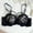 #0130-Black, variant on Xucatan Lace Bra for Women Push Up Sheer Balconette No Underwire Bras Padded Plunge Adjustable Straps Deep V Bralette Gift