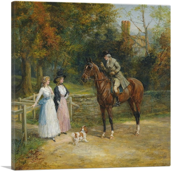 ARTCANVAS A Charming Encounter Canvas Art Print by Heywood Hardy - Size: 26" x 26" (1.50" Deep)