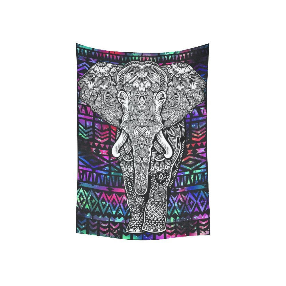 PHFZK Animal Wall Art Home Decor, Tribal Aztec Elephant