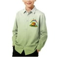 thumbnail image 2 of UQJfacai Boys St Patricks Day Shirt Shamrock Printed Long Sleeve Button Down Shirts Hawaiian Gradient Collared Blouse 3-16 Years, 2 of 7