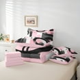 thumbnail image 6 of Manfei Black Pink White Bedding Comforter Set 7 Pieces, Contemporary Abstract Art Queen Bedding Sets, Geometric Aesthetic Queen Sheet Sets, Microfiber Bedroom Decor, 6 of 8