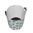thumbnail image 3 of Balery Flower Leaves Round Laundry Basket with Handles Waterproof Freestanding Laundry Hamper for Clothes Toys in the Dorm and Family-Small, 3 of 8