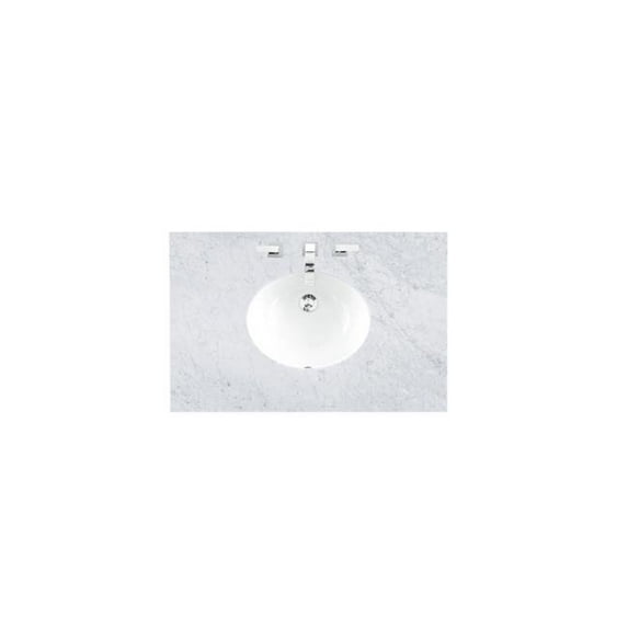 James Martin Furniture 090-OS36-CAR-SNK 36 in. & 3 cm Carrara White Single Bathroom Vanity Top with Oval Sink