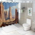 thumbnail image 7 of Creowell  National Parks Shower Curtain, Grand Canyon Rock Formations Redrocks Carved American Arizona Desert, Cloth Fabric Bathroom Decor Set with Hooks, Orange Blue White, 7 of 7