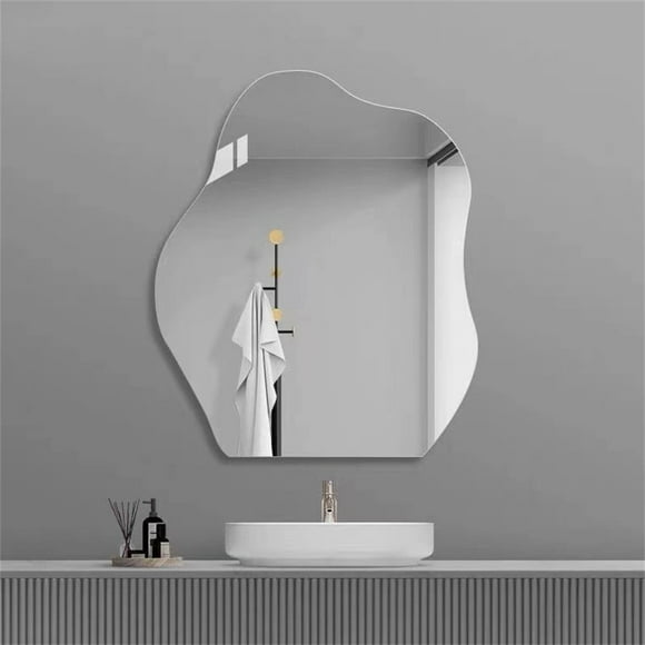 Irregular Wall Mirror, Asymmetrical Mirror Wall Mounted, Unique Vanity Mirror,Shaped Dressing Mirror Decorative for Living Room, bathroom, Bedroom, Entryway Wall Decor