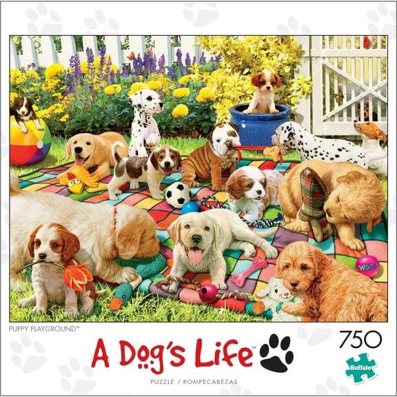 Buffalo Games A Dog's Life Puppy Playground 750 Pieces Jigsaw Puzzle