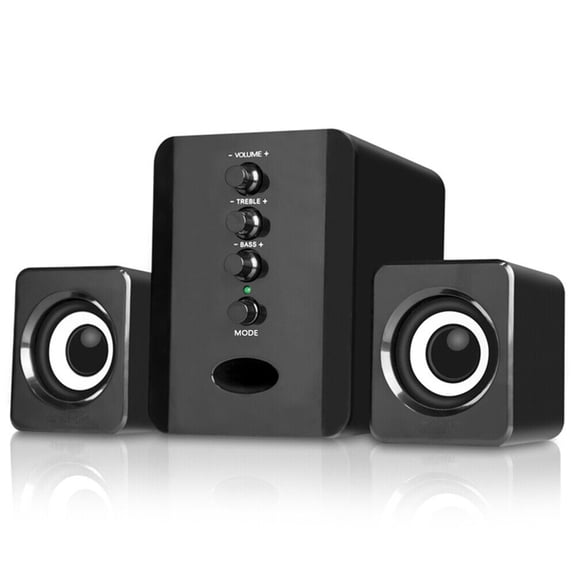 Stereo Bass Sound Computer Speakers Wired 3.5mm USB Subwoofer for Desktop Laptop PC Surround Sound System 2.1 Channel