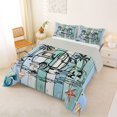 thumbnail image 2 of Castle Fairy Beach Camper Art Full Size Comforter Sets 3 Pieces for Adults, Adventure Theme Bedding Sets for Bedroom, Blue White,Grey Reversible, 2 of 6
