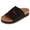 Black, variant on Women’s Wedge Slide Sandals, Adjustable Double Strap Microsuede Slides, 2” Platform Comfort Sandals, Lightweight Non-Slip EVA Sole, Casual Summer Slip-On Shoes for Women