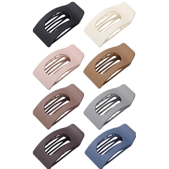 Flat Hair Clips for Women – Matte Rectangle No-Slip Claw Clips, Strong Hold Square Hair Accessories for Thick & Thin Hair, Lay Flat Design for Styling