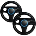 thumbnail image 2 of RetroFam 5-in-1 Racing Bundle for Wii & Wii U: 2 Racing Wheels, 2 Remote Controllers for Wii/Wii U & Mario Kart Wii Game (Used) - Complete 2-Player Multiplayer Set - Black, 2 of 6