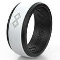 thumbnail image 5 of Rinfit Silicone Rings for Women & Men - Couple Sets Rubber Wedding Bands - Black & White, Black&Gold, 5 of 6