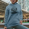 thumbnail image 2 of Let's Go Watch Sunset, Retro Groovy Text Quote, Light Blue Hooded Sweatshirt or Hoodie, Large, 2 of 5