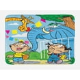 thumbnail image 1 of Cartoon Bath Mat, with Mischievous Giraffe Pranks Juice Zoo Theme Brother and Sister, Plush Bathroom Decor Mat with Non Slip Backing, 29.5" X 17.5", Multicolor, by Ambesonne, 1 of 2